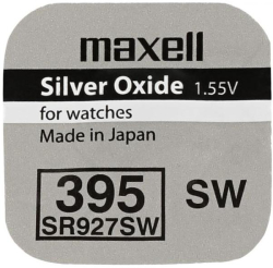 Бутонна батерия сребърна MAXELL SR927 SW -395-399-  AG7   1.55V