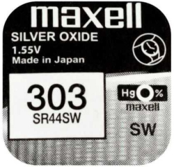 Бутонна батерия сребърна MAXELL SR44 SW-357-   1.55V