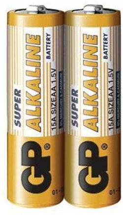 Алкална батерия GP SUPER LR6 AA, 2 бр. в опаковка - shrink, 1.5V, GP-BA-15A21-S2