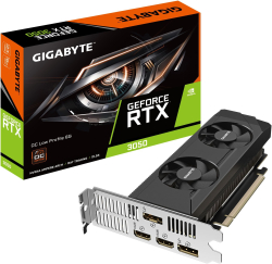 Видеокарта GIGABYTE GeForce RTX 3050 OC Low Profile 6GB GDDR6, 2x HDMI 2.1, 2x DisplayPort 1.4a