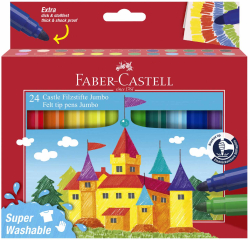 Канцеларски продукт Faber-Castell Флумастери Замък - Jumbo, 24 цвята