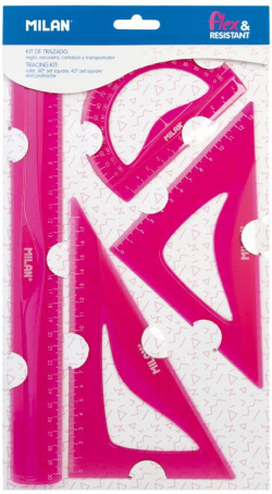  Milan Чертожен комплект Acid Flex & Resistant, 4 части, розов