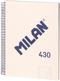 Канцеларски продукт Milan Тетрадка 1918, А4, широки редове, твърда корица, със спирала, 80 листа