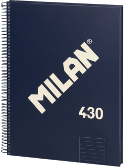 Канцеларски продукт Milan Тетрадка 1918, А4, широки редове, твърда корица, със спирала, 80 листа