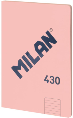 Канцеларски продукт Milan Тетрадка 1918, А4, широки редове, картонена корица, 48 листа, розова