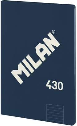 Канцеларски продукт Milan Тетрадка 1918, А4, малки квадратчета, картонена корица, 48 листа, тъмносиня