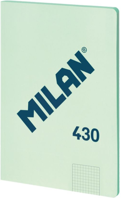 Канцеларски продукт Milan Тетрадка 1918, А4, малки квадратчета, картонена корица, 48 листа, зелена