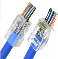 Конектор / букса Pass-through конектор RJ45 Cat6