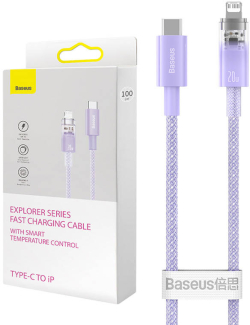 Кабел/адаптер Кабел Baseus Explorer Series USB-C - Lightning 20W 1 м CATS010205 - лилав