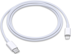 Кабел/адаптер USB Type-C към Lightning, 1m, зареждане, пренос на данни, бял