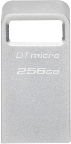 USB флаш памет Kingston DataTraveler Micro, 256 GB, 200 MB/s, USB 3.2, Метален корпус, Сребрист