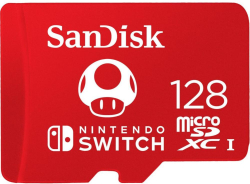 SD/флаш карта SanDisk for Nintendo Switch, microSDXC, UHS-I, 128GB, 100MB-s, Червен