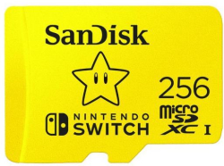 SD/флаш карта SanDisk for Nintendo Switch, microSDXC, UHS-I, 256GB, 100MB-s, Жълт