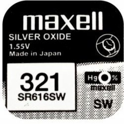 Бутонна батерия сребърна MAXELL SR616 SW -321-  1.55V