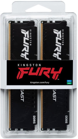 Памет Kingston 32GB 6400MT-s DDR5 CL32 DIMM (Kit of 2) FURY Beast Black XMP