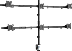 Стойка за монитор SBOX LCD-352-6-2 : Стойка за плот, до 42 кг, за 6x LCD 17-32“, Черен