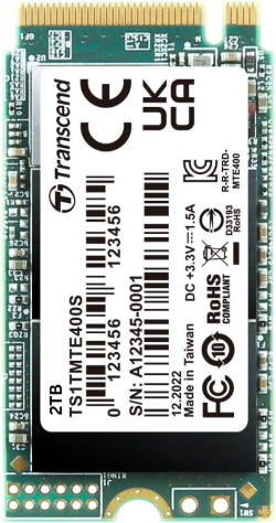 Хард диск / SSD Transcend PCIe SSD 400S, 2000 MB/s,1700 MB/s, M.2 (2242), 2 TB