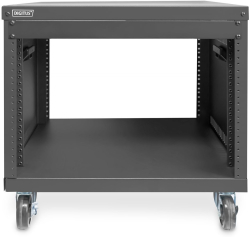 Шкаф за техника - Rack DIGITUS DN-48000 :: Шкаф черен 19" 8U AVS с колела 420x507x460mm, черен