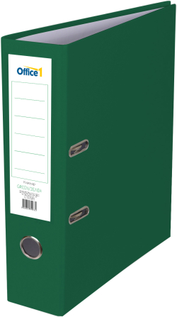 Канцеларски продукт Office 1 Класьор, 8 cm, PP, без метален кант, зелен