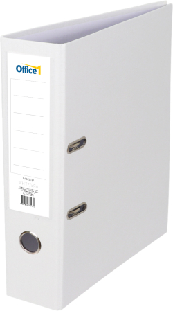 Канцеларски продукт Office 1 Класьор, 8 cm, PP, без метален кант, бял