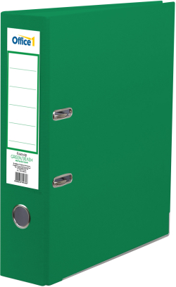 Канцеларски продукт Office 1 Класьор, 8 cm, PP, с метален кант, зелен