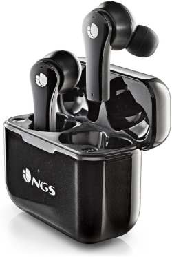 Слушалки NGS Artica Bloom, с Bluetooth, със зареждащ кейс, USB Type-C, черни