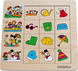 Beleduc Пъзел Сезони, за сортиране, дървен