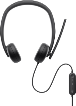 Слушалки Dell WH3024, Оn-ear, USB type-C, Миктофон, 20 Hz - 20 kHz, 119dB, 28mm, Черен