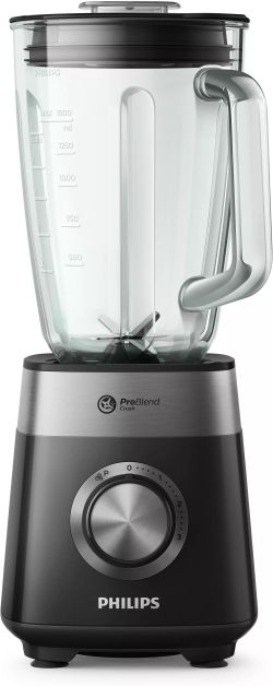  Philips Series 5000, 1000 W, 2000 мл, Кана, 4 сменяеми ножа, ProBlend Plus, Черен