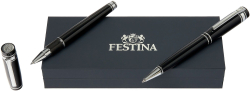 Festina Комплект ролер и химикалка Bold Classic, в кутия, черни