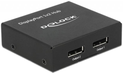 Кабел/адаптер Сплитер DeLock, DisplayPort 1.2 Splitter 1 x DisplayPort in - 2 x DisplayPort out 4K