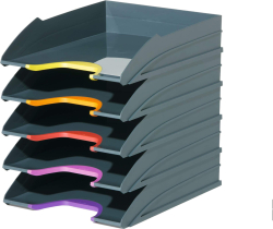Продукт Durable Комплект хоризонтални поставки Varicolor, асорти, сиви, 5 броя