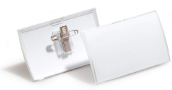 Durable Бадж Click Fold, с игла и щипка, хоризонтален, 40 х 75 mm, 25 броя