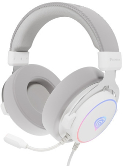 Слушалки Genesis Headset Neon 764 with microphone, RGB illumination, USB, White