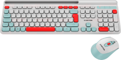 Клавиатура CANYON HSET-W5 EN Keyboard+Mouse AAA+AA Wireless White