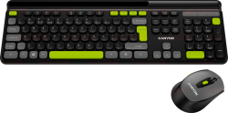 Клавиатура CANYON HSET-W5 EN Keyboard+Mouse AAA+AA Wireless Black