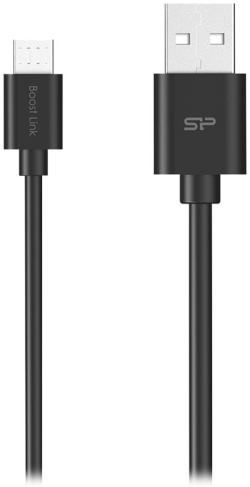 Кабел/адаптер SILICON POWER Cable microUSB - USB Boost Link LK30 1M 2.4A Black