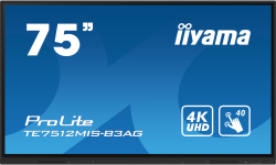 Интерактивна дъска/дисплей IIYAMA TE7512MIS-B3AG, 75'' IPS, 16:9, 3840 x 2160, 400cd/m2, 8ms, Android 11