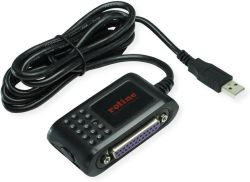 Медия конвертор ROLINE 12.02.1017 : Конвертиращ кабел USB към RS-232+DB25