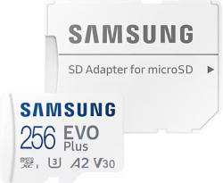 Samsung 256GB micro SD Card EVO Plus with Adapter, UHS-I interface