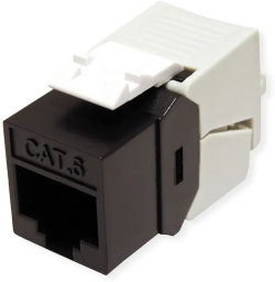 Розетка ROLINE 26.11.0375 : Cat.6 (Class E) инсърт SLIM, RJ-45, UTP, tool-free, черен