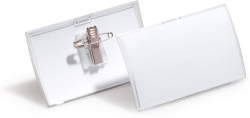 Канцеларски продукт Durable Бадж Click Fold, с игла и щипка, хоризонтален, 54 х 90 mm, 25 броя