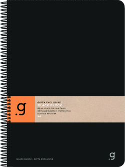 Канцеларски продукт Gipta Тетрадка Black, А4, кремава хартия, широки редове, PP корица, 80 листа