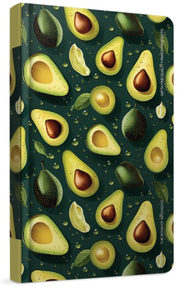 Gipta Тетрадка Avocado, 13 x 21 cm, кремава хартия, широки редове, твърда корица