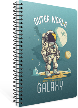 Тетрадка Galaxy, А4, бяла хартия, малки квадратчета, PP корица, със спирала, 80 листа