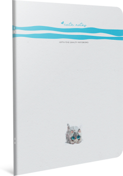 Gipta Тетрадка Cute, А4, бяла хартия, широки редове, картонена корица, 80 листа