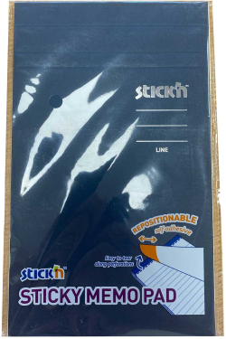 Stick'n Пад, самозалепващ се, 190 x 114 mm, на редове, жълти листове, 50 листа