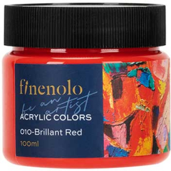 Deli Акрилна боя Finenolo, в бурканче, 100 ml, наситеночервена
