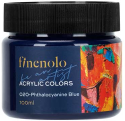 Deli Акрилна боя Finenolo, в бурканче, 100 ml, тъмносиня