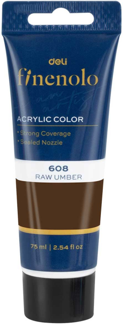 Deli Акрилна боя Finenolo, в тубичка, 75 ml, кафява